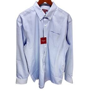 Red House NWT Men’s Blue Button Up W/Button Down Collar sz L